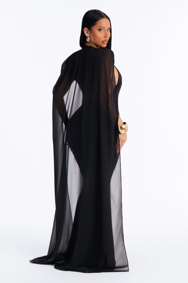 Celeste Cape Maxi Dress - Black
