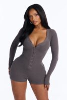 Romper in Charcoal 97% cotton