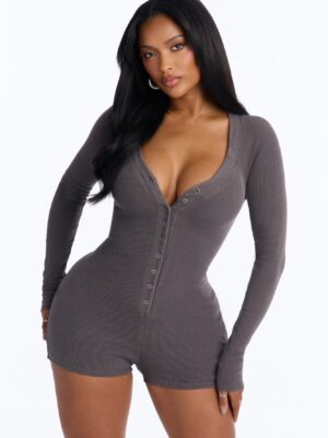 Romper in Charcoal 97% cotton