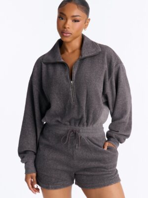 Charcoal Romper with contrast