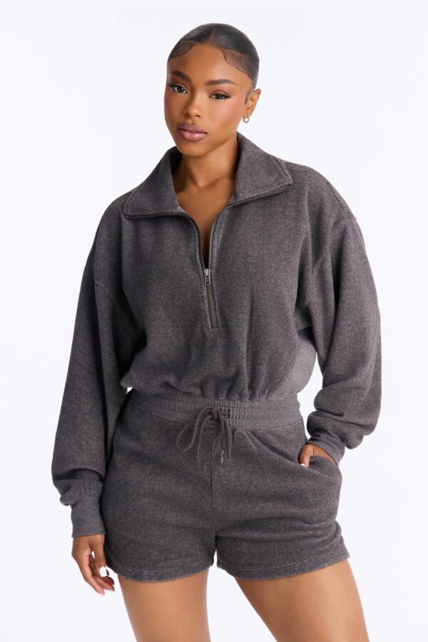 Charcoal Romper with contrast