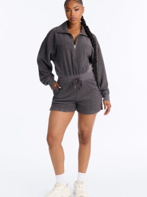 Charcoal Romper with contrast