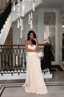 Cream Dress with pleated