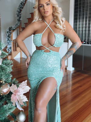 Endless Nights Sequin Maxi Dress - Mint