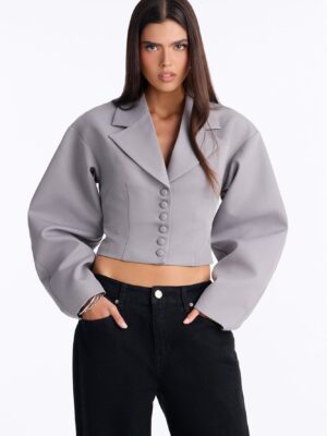 Blazer in Gray 95% polyester