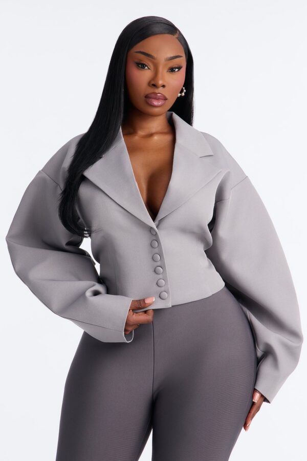 Blazer in Gray 95% polyester