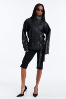 Coat in Black 100% polyurethane
