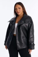 Coat in Black 100% polyurethane
