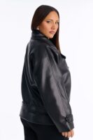 Coat in Black 100% polyurethane