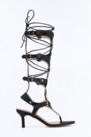 Tyrus Hardware Buckle Wrap Up Heels - Black