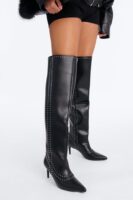Finding Studs Heeled Boots - Black