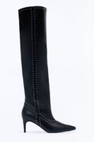 Finding Studs Heeled Boots - Black