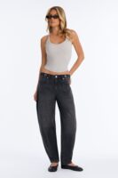 For The Record Stretch Taper Leg Jeans - Black Wash