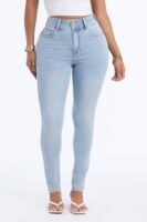 Snatch Me Tight Booty Lifter Skinny Jeans - Light Wash