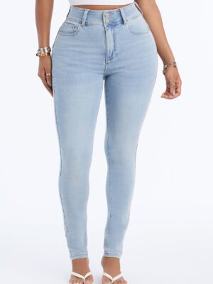 Snatch Me Tight Booty Lifter Skinny Jeans - Light Wash
