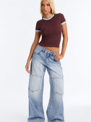 Brooklyn Baggy Cargo Jeans - Light Wash