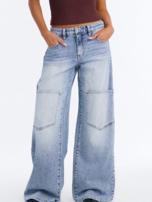 Brooklyn Baggy Cargo Jeans - Light Wash