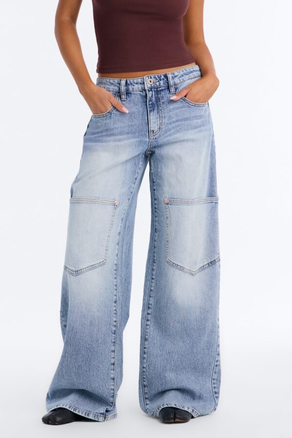 Brooklyn Baggy Cargo Jeans - Light Wash