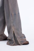 Local Station Upside Down Zipper Wide Leg Jeans - Vintage Wash