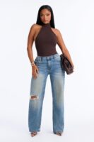 Obsessed With Me Ripped Straight Leg Jeans - Vintage Wash