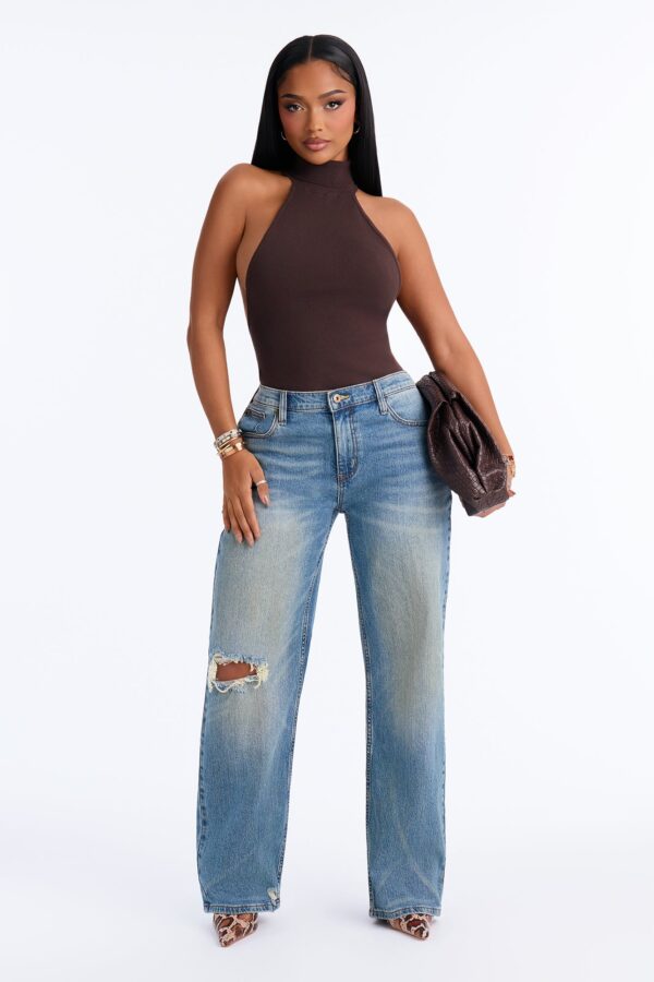 Obsessed With Me Ripped Straight Leg Jeans - Vintage Wash