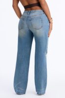 Obsessed With Me Ripped Straight Leg Jeans - Vintage Wash