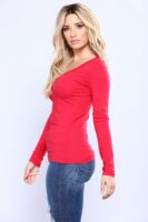 Red Top with v neck