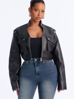Jacket with a cropped