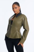 Olive Contrast Shacket