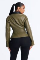 Olive Contrast Shacket