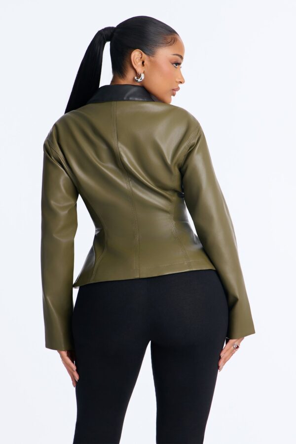 Olive Contrast Shacket