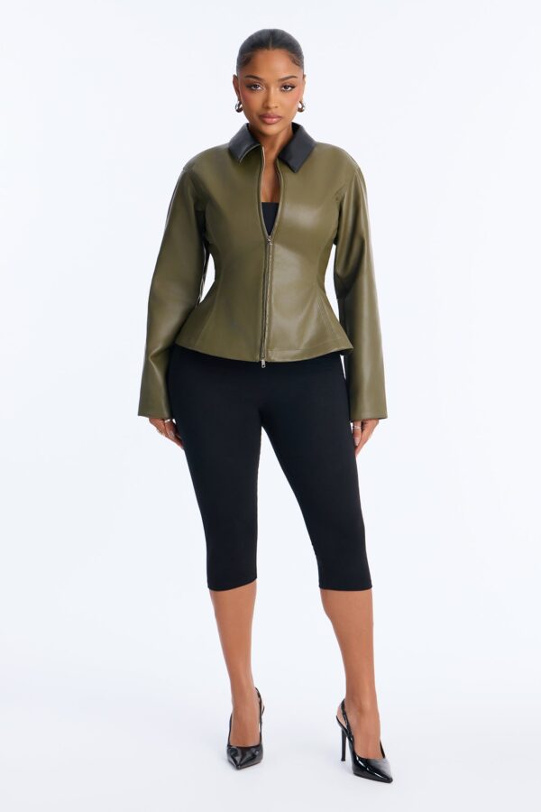 Olive Contrast Shacket
