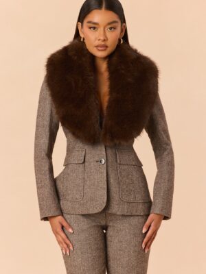 Brown Blazer with contrast