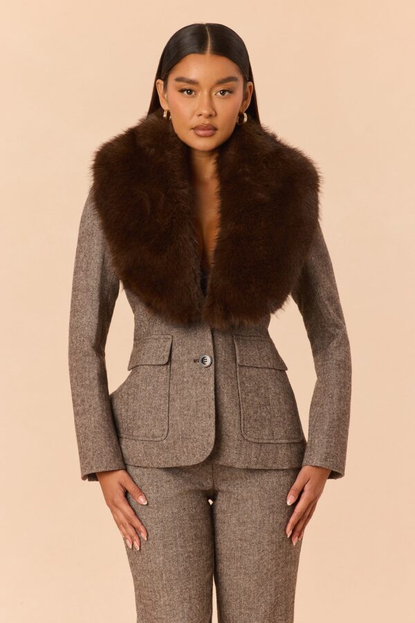 Brown Blazer with contrast