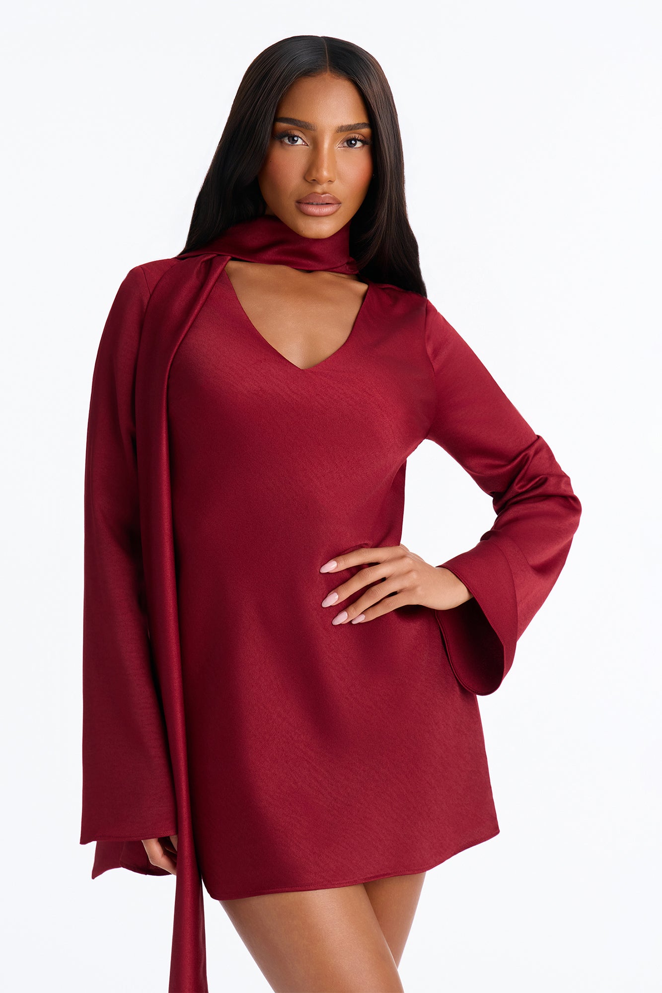 Dress in Burgundy 100% polyester