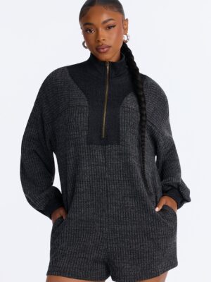 Romper in Charcoal 89% polyester