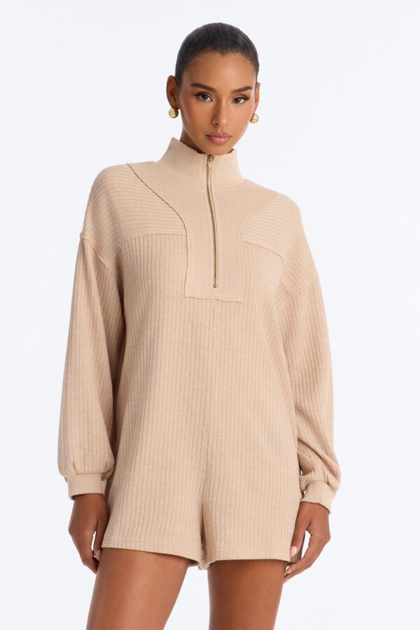 Romper in Nude 89% polyester