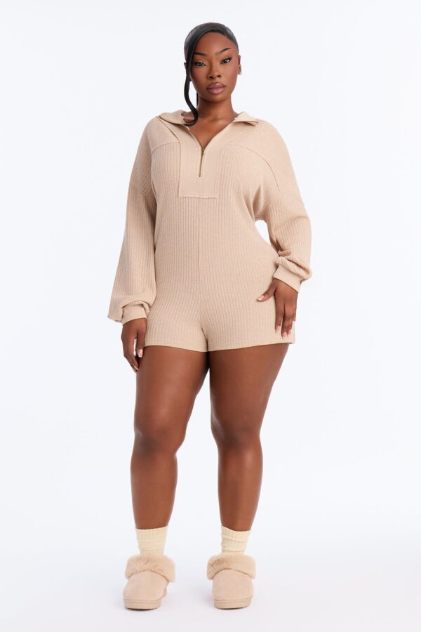Romper in Nude 89% polyester