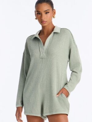 Romper in Sage 75% polyester