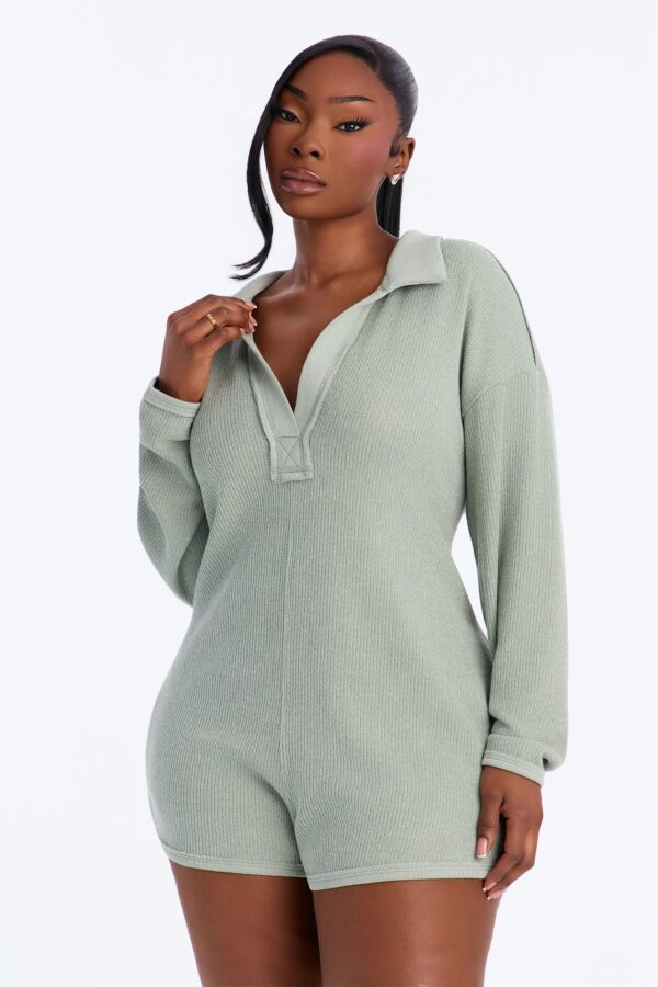 Romper in Sage 75% polyester