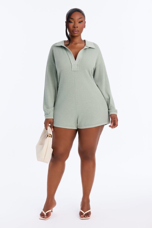 Romper in Sage 75% polyester