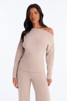Beige Wide-Leg Pants