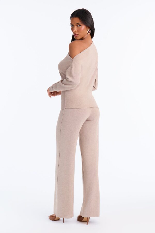 Beige Wide-Leg Pants