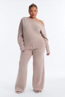 Beige Wide-Leg Pants