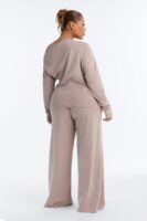 Beige Wide-Leg Pants