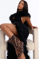 Back To Back Kitten Heel Booties - Brown Combo