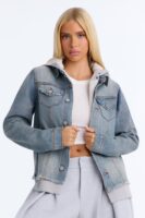 Perfect Day Lined Hooded Denim Jacket - Light Wash