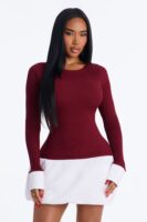 Burgundy Dress with mini