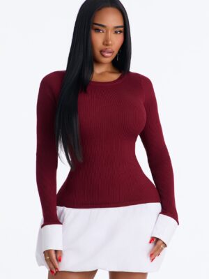 Burgundy Dress with mini
