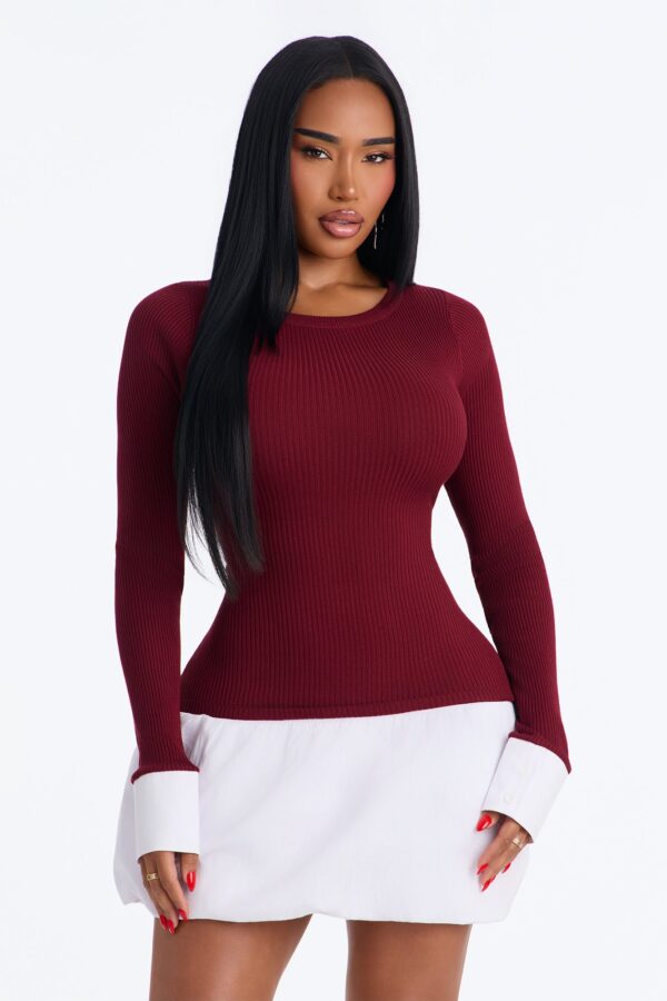 Burgundy Dress with mini